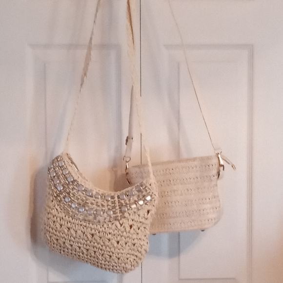 Sun And Sand Handbags - Boho Woven Straw Crossbody Bags, Lot Of TWO, NWOT